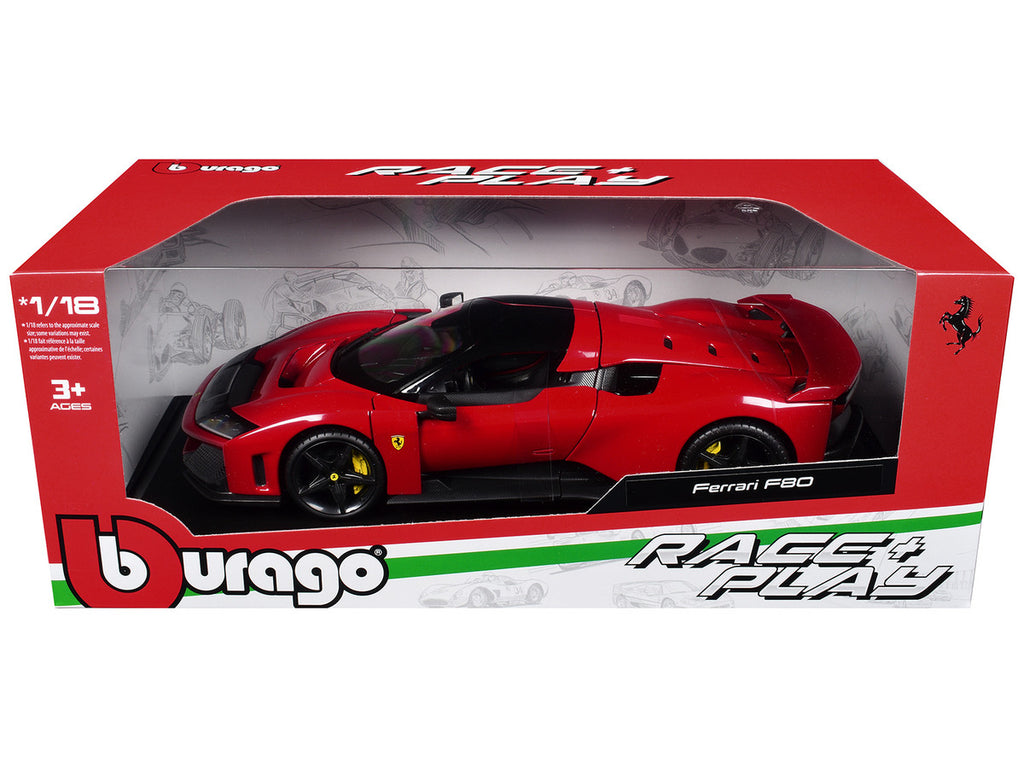 Ferrari F80 1/18 Diecast Model Car by Bburago Race Play Series-2