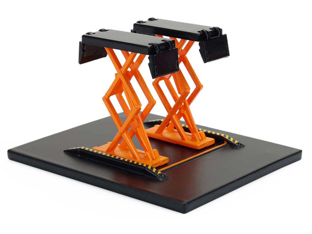 Automotive Double Scissor Lift Black and Orange "Double Scissor Lifts" Series 2 1/64 Diecast Model by Greenlight-0