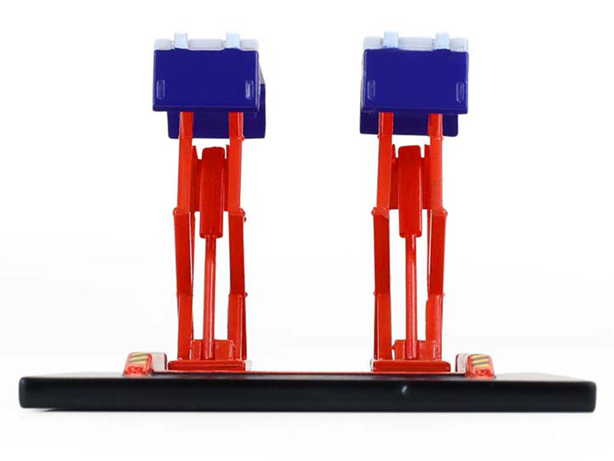 Automotive Double Scissor Lift "Chevron" White and Red "Double Scissor Lifts" Series 2 1/64 Diecast Model by Greenlight-2