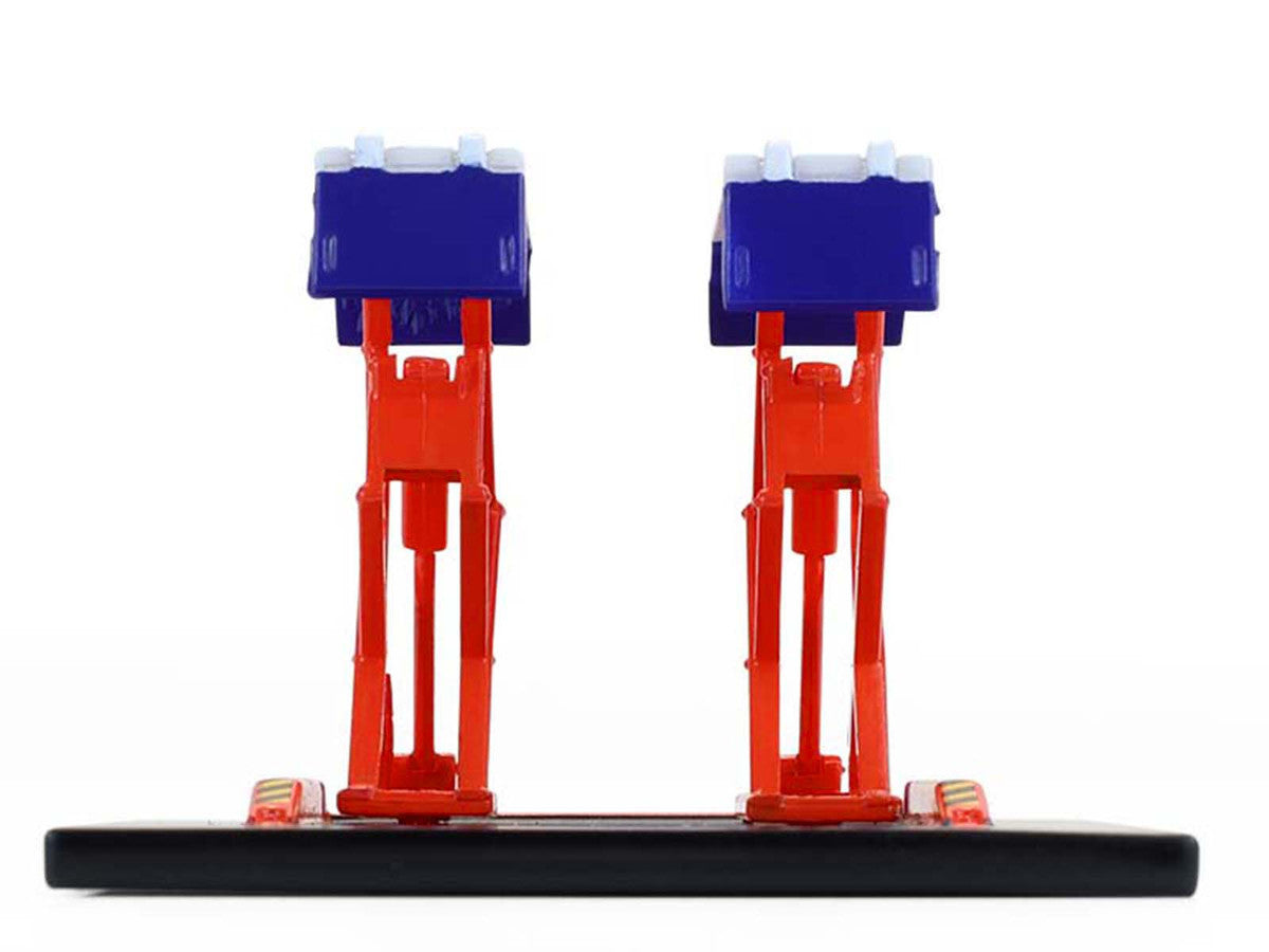 Automotive Double Scissor Lift "Chevron" White and Red "Double Scissor Lifts" Series 2 1/64 Diecast Model by Greenlight-1
