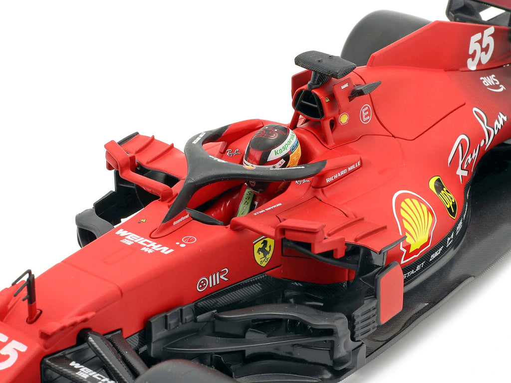 Ferrari SF21 #55 Carlos Sainz F1 1/18 Diecast Model Car by Bburago-1