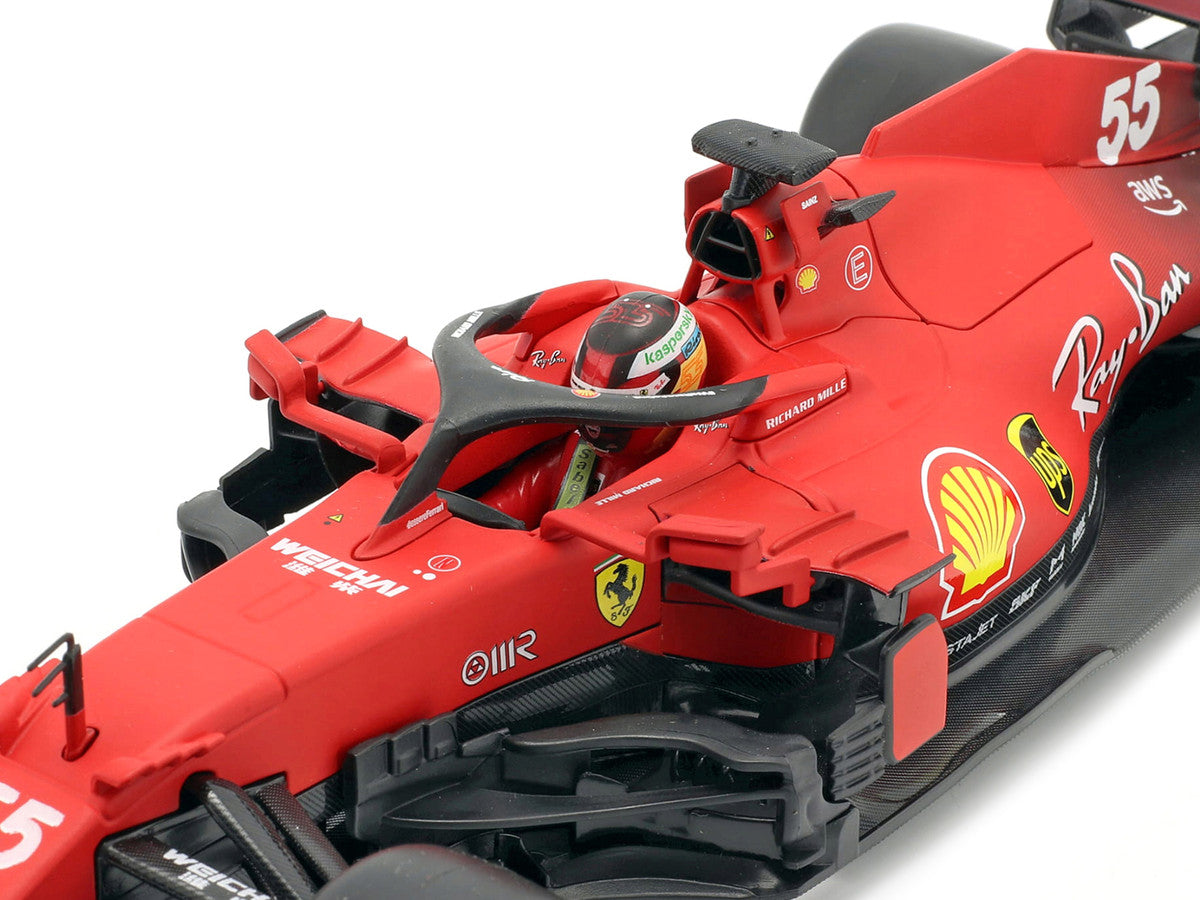 Ferrari SF21 #55 Carlos Sainz F1 1/18 Diecast Model Car by Bburago-1