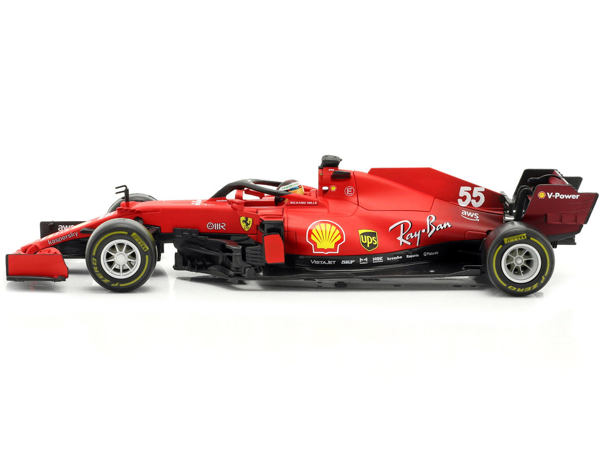 Ferrari SF21 #55 Carlos Sainz F1 1/18 Diecast Model Car by Bburago-3