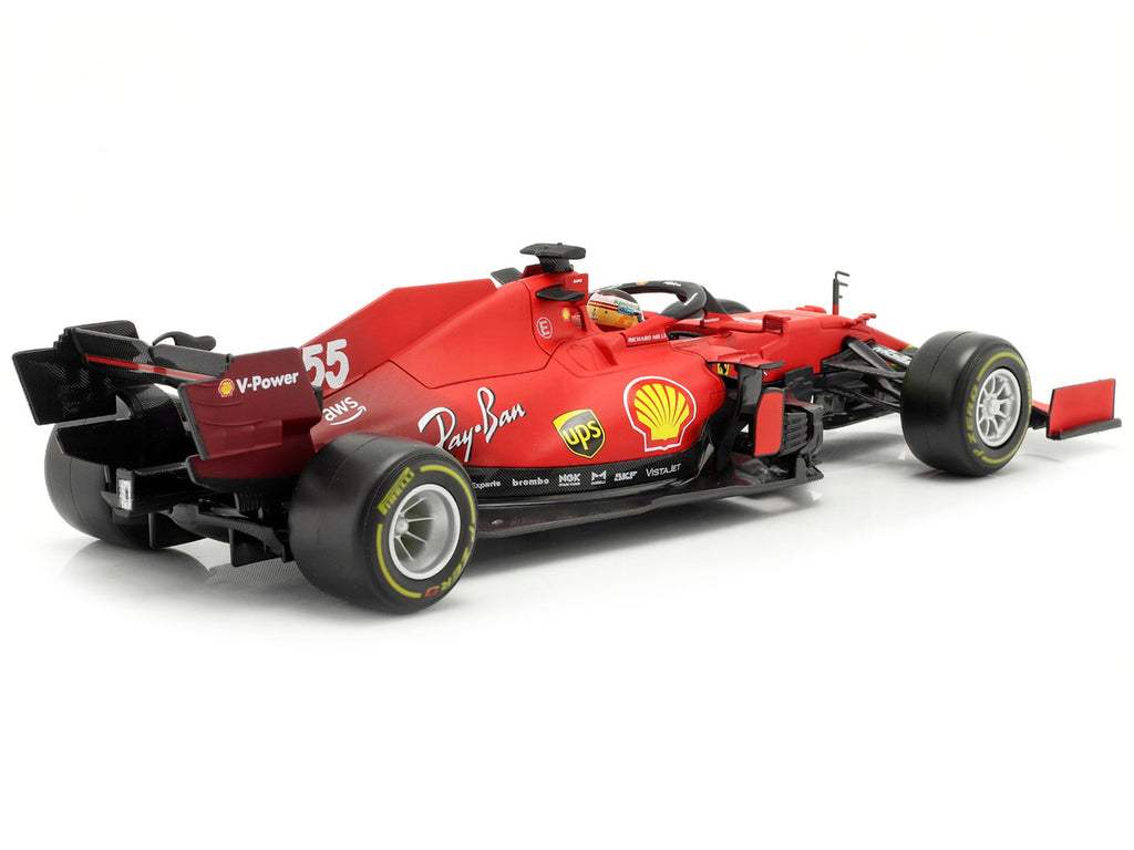 Ferrari SF21 #55 Carlos Sainz F1 1/18 Diecast Model Car by Bburago-4