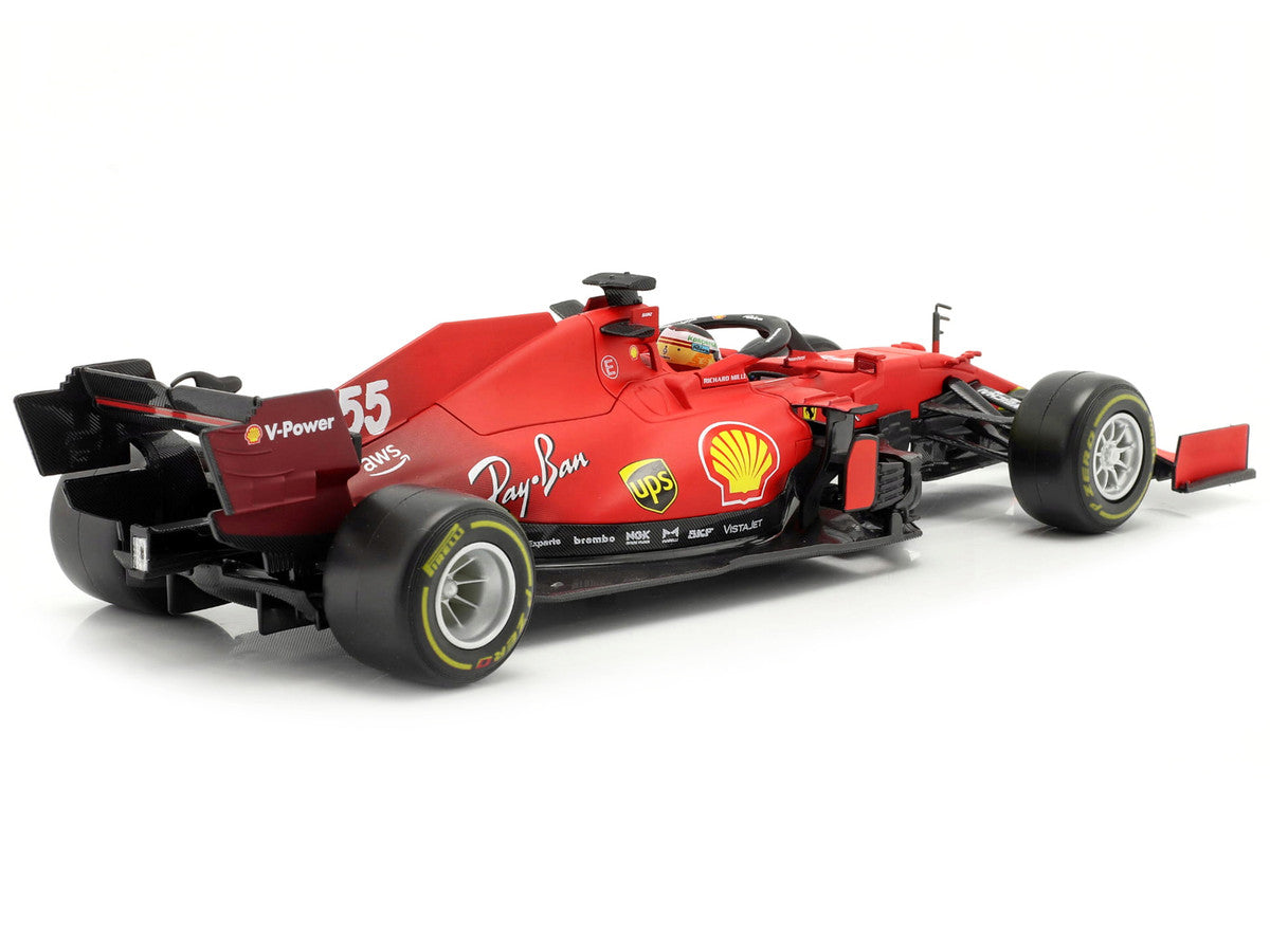 Ferrari SF21 #55 Carlos Sainz F1 1/18 Diecast Model Car by Bburago-4