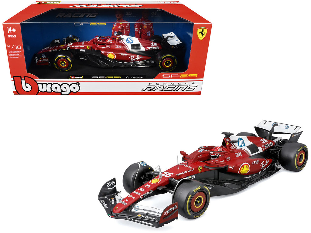 Ferrari SF-25 #16 Charles Leclerc F1 2025 1/18 Diecast Model Car-3