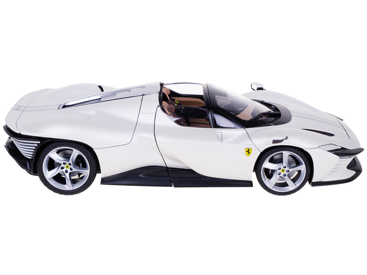 Ferrari Daytona SP3 1/18 Diecast Model White Metallic Bburago-2