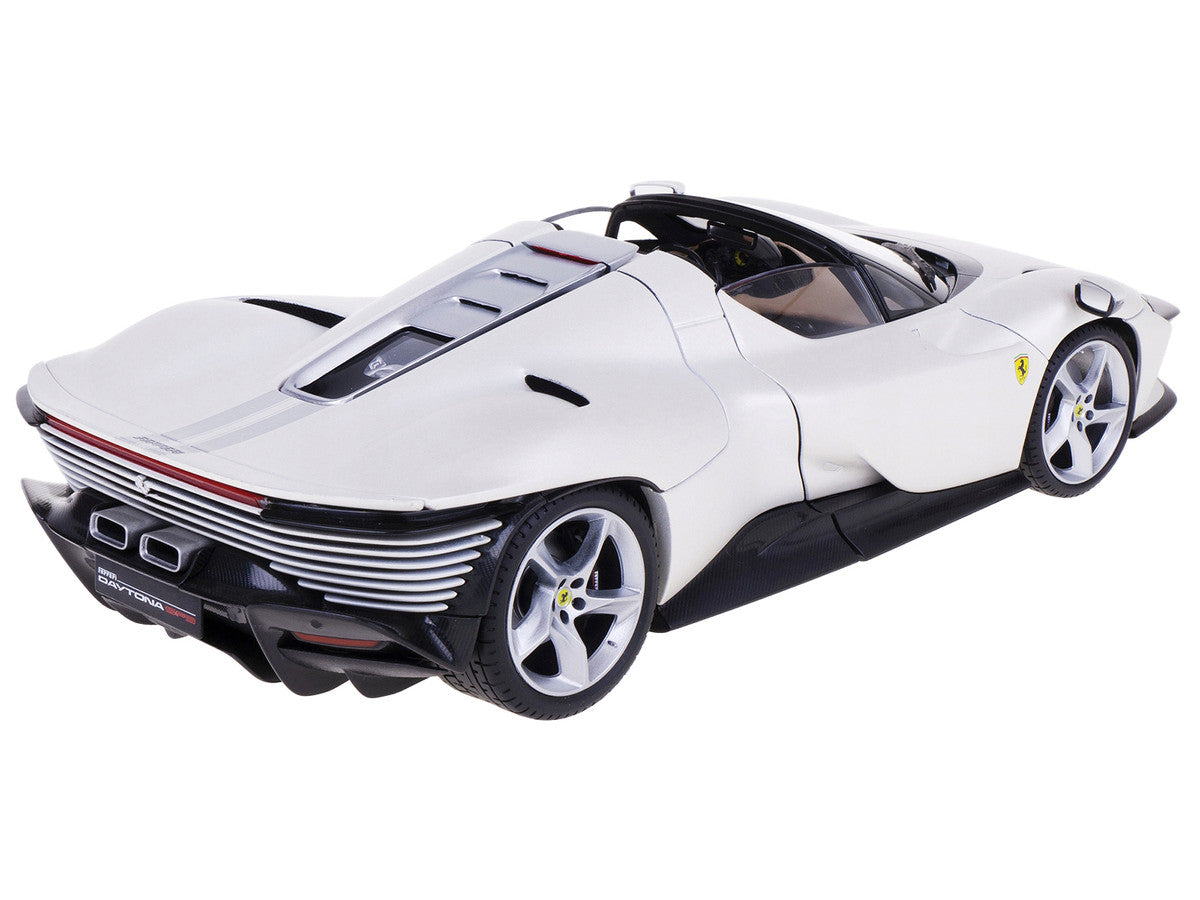 Ferrari Daytona SP3 1/18 Diecast Model White Metallic Bburago-3