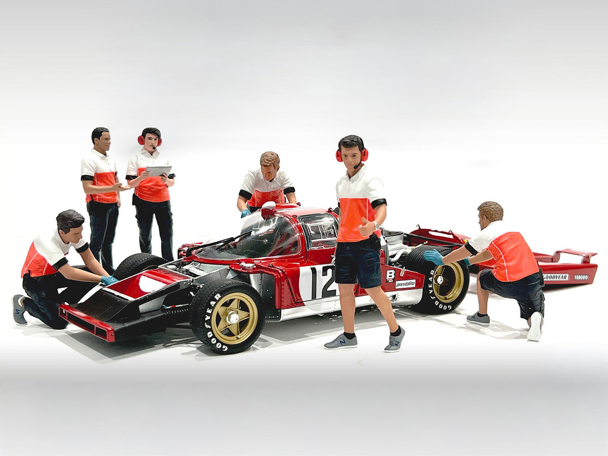"Race Crew" 6 piece Figure Set for 1/18 scale models by American Diorama-0