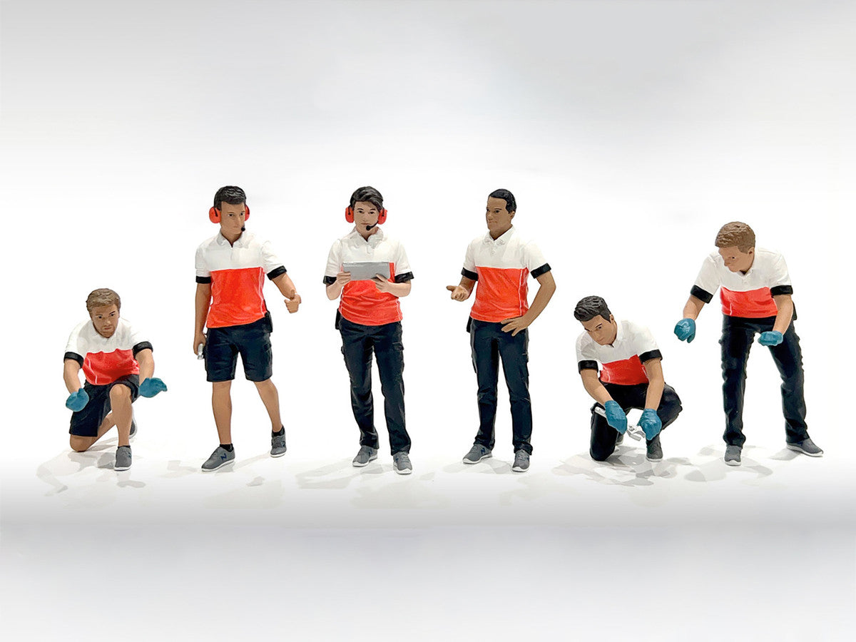 "Race Crew" 6 piece Figure Set for 1/18 scale models by American Diorama-1