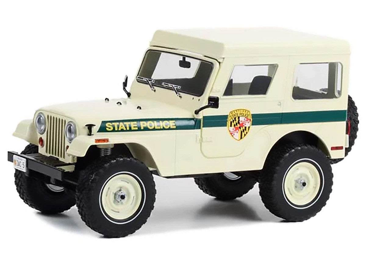 1983 Jeep CJ-5 Hardtop "Maryland State Police" Beige with Green Stripes "Artisan Collection" Series 1/18 Diecast Model Car by Greenlight-1
