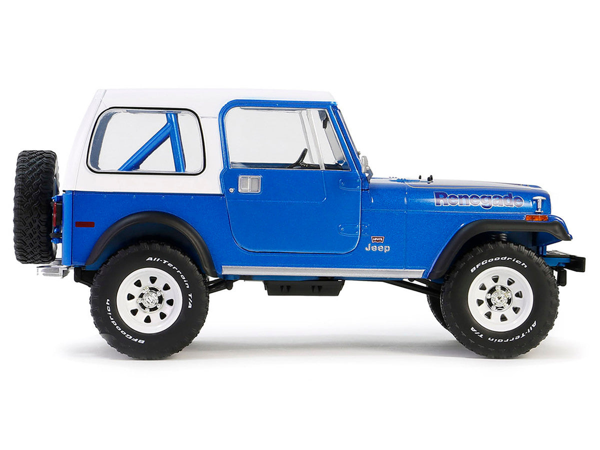 1978 Jeep CJ-7 Renegade Captain Blue Metallic with White Top "Artisan Collection" Series 1/18 Diecast Model Car by Greenlight-0