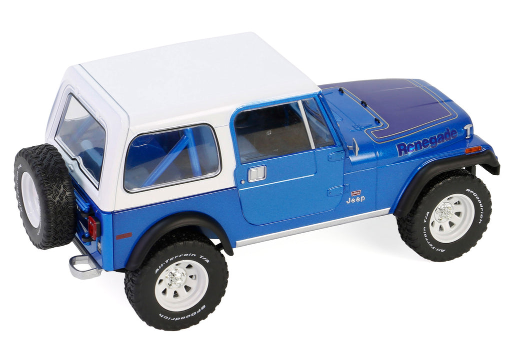 1978 Jeep CJ-7 Renegade Captain Blue Metallic with White Top "Artisan Collection" Series 1/18 Diecast Model Car by Greenlight-3
