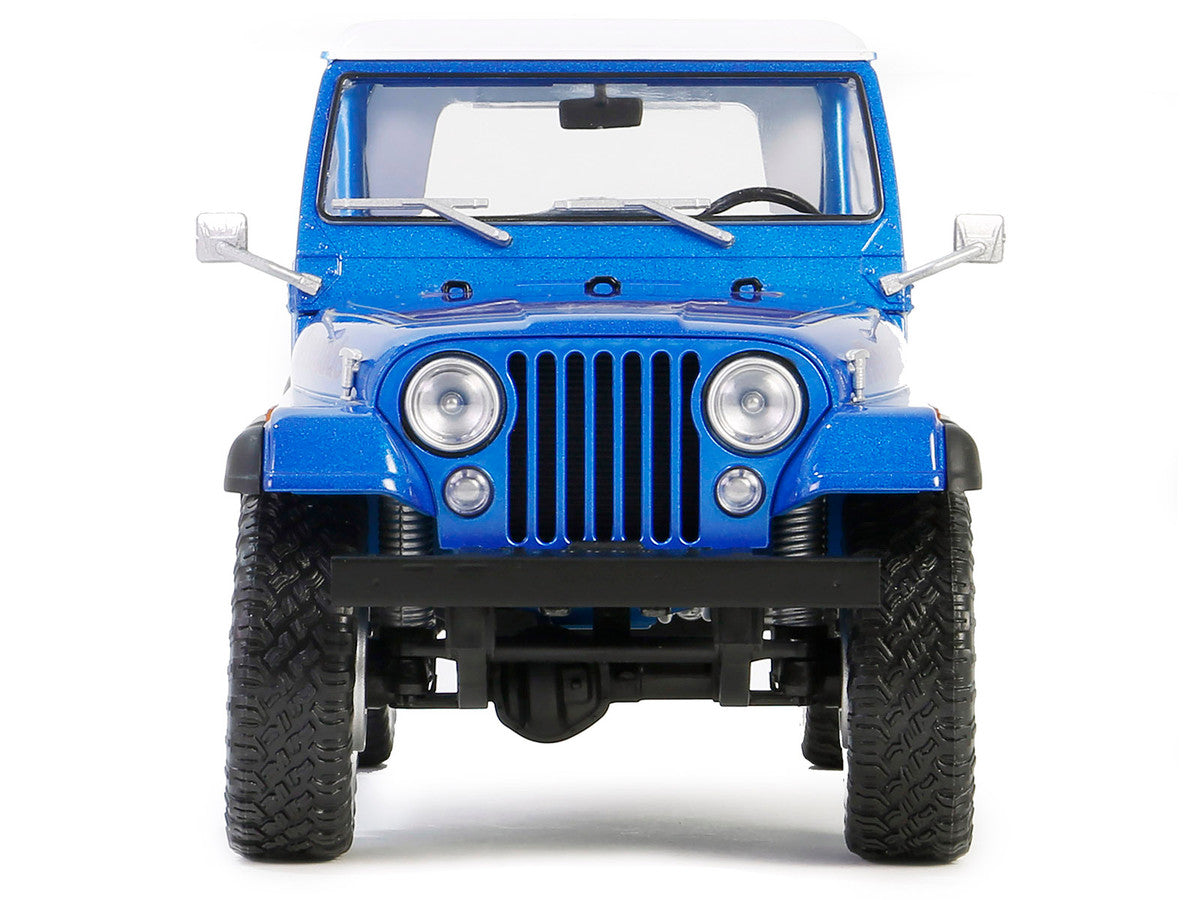 1978 Jeep CJ-7 Renegade Captain Blue Metallic with White Top "Artisan Collection" Series 1/18 Diecast Model Car by Greenlight-2