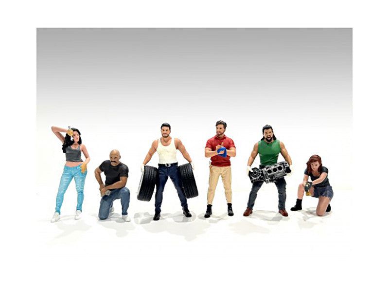"Muscle Mechanics" 6 piece Figure Set for 1/18 Scale Models by American Diorama-1