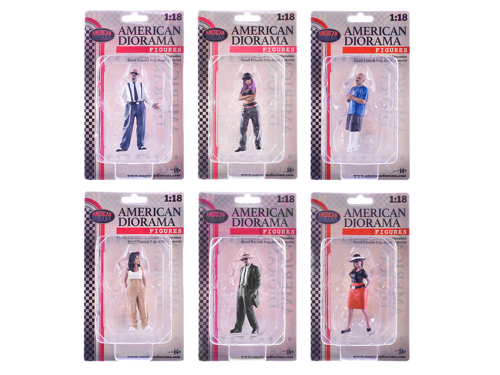 "Hanging Out 3" 6 piece Figure Set for 1/18 Scale Models by American Diorama-1