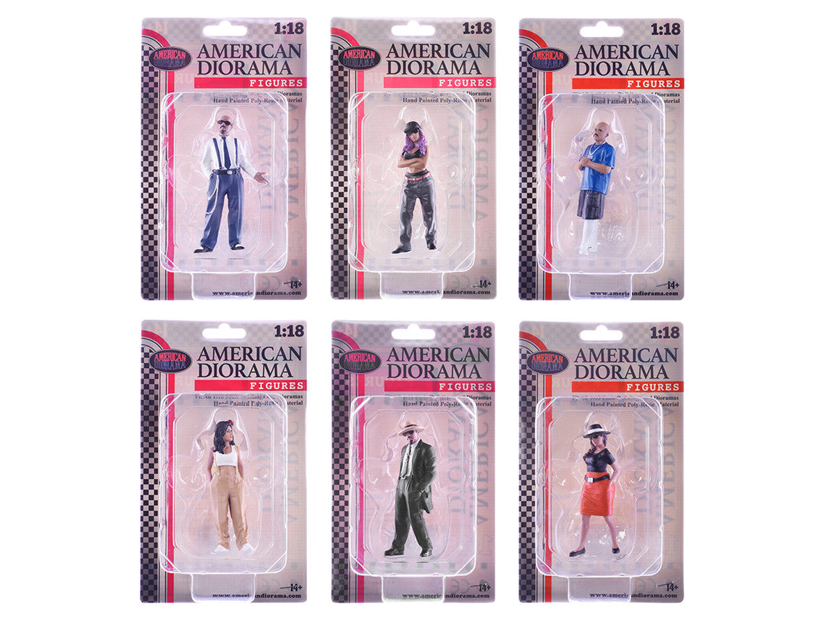 "Hanging Out 3" 6 piece Figure Set for 1/18 Scale Models by American Diorama-1