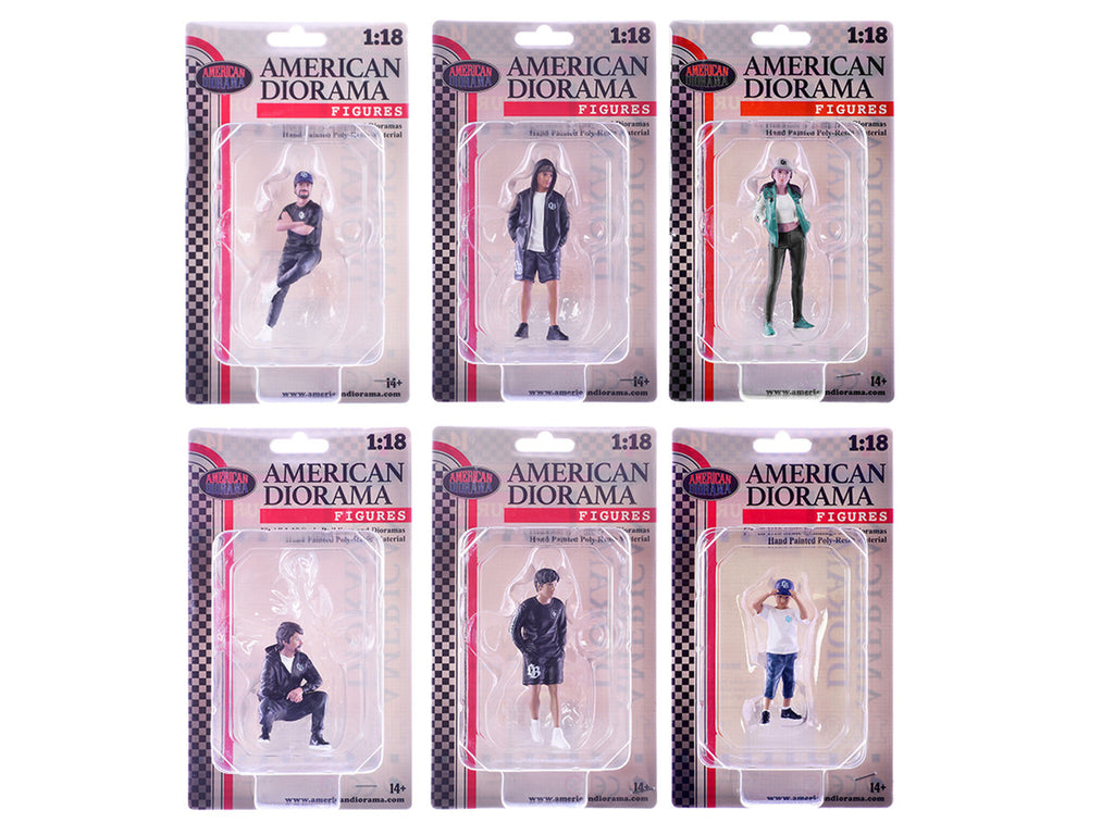 "LB Nation" 6 piece Figure Set for 1/18 Scale Models by American Diorama-1