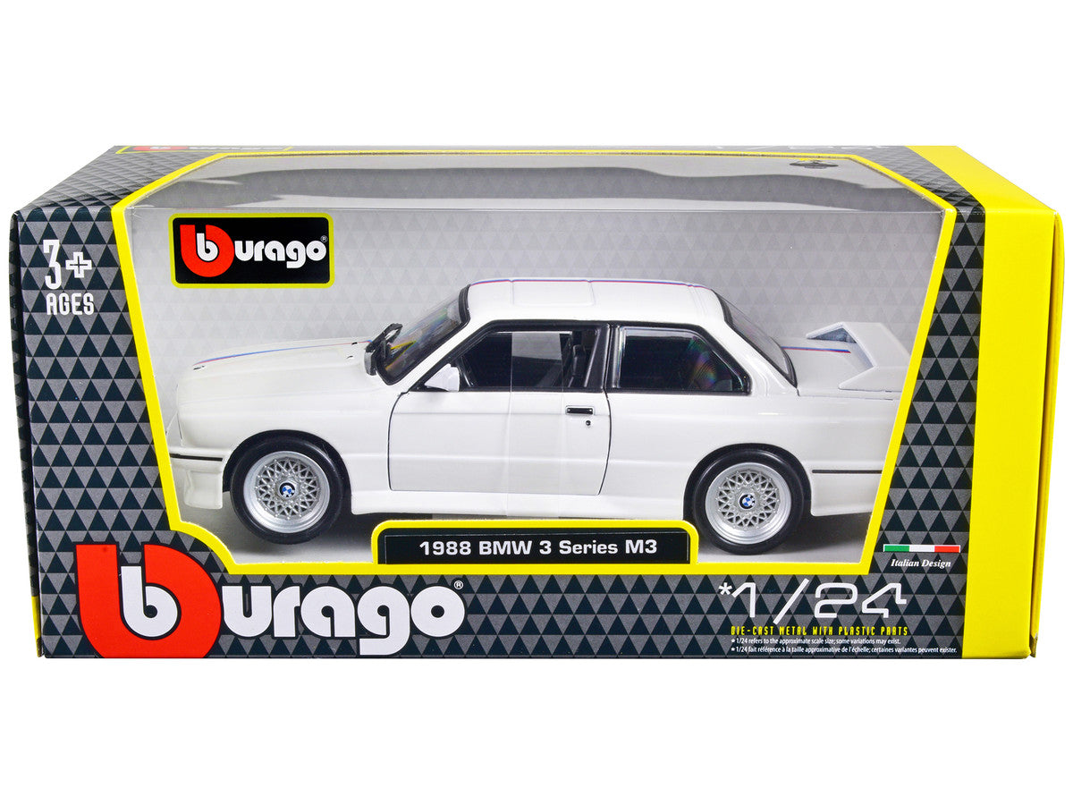 1988 BMW 3 Series M3 E30 White 1/24 Diecast Model Car Bburago-2