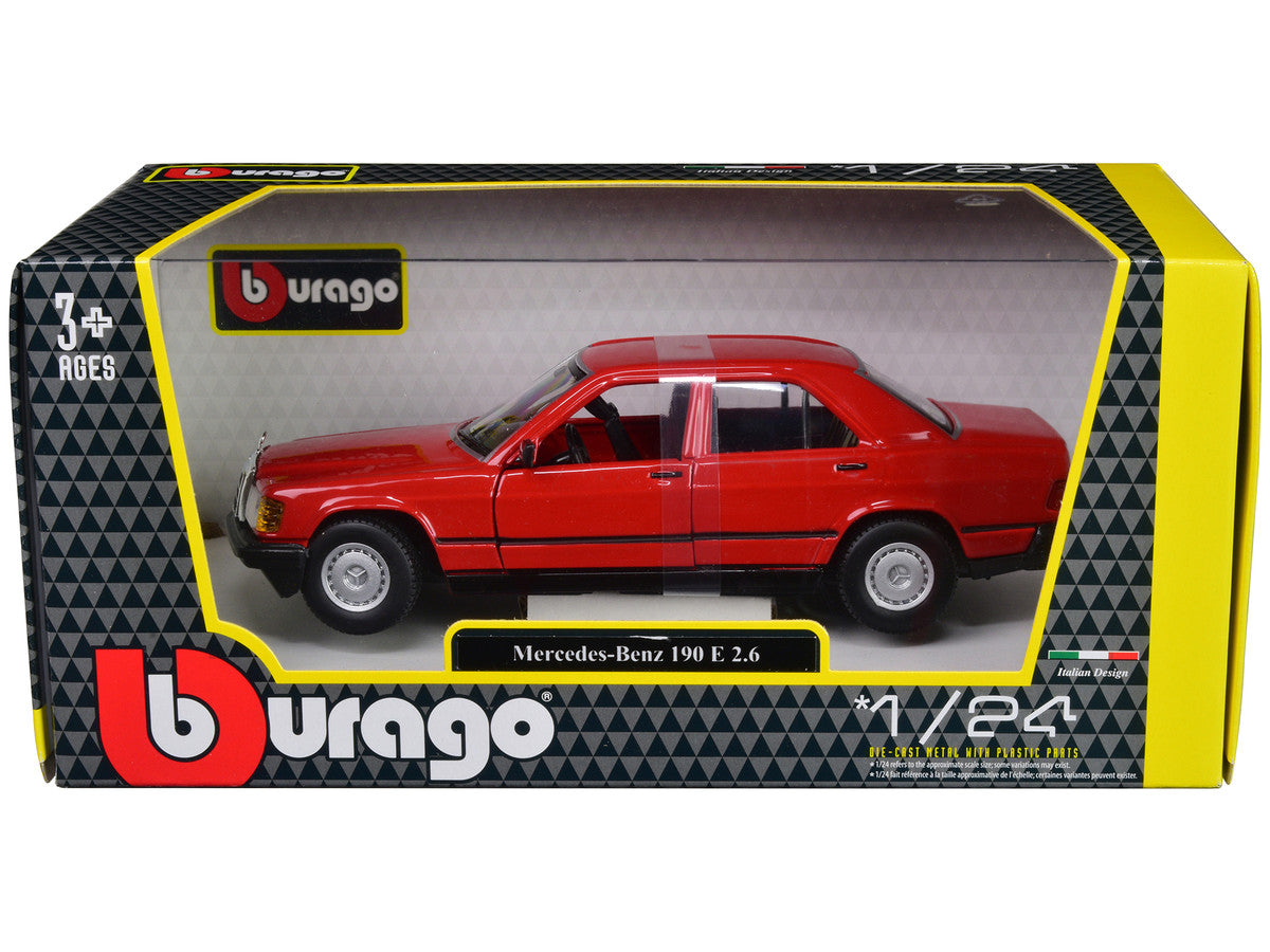 Bburago 1/24 Mercedes-Benz 190 E 2.6 Red Diecast Model Car-0