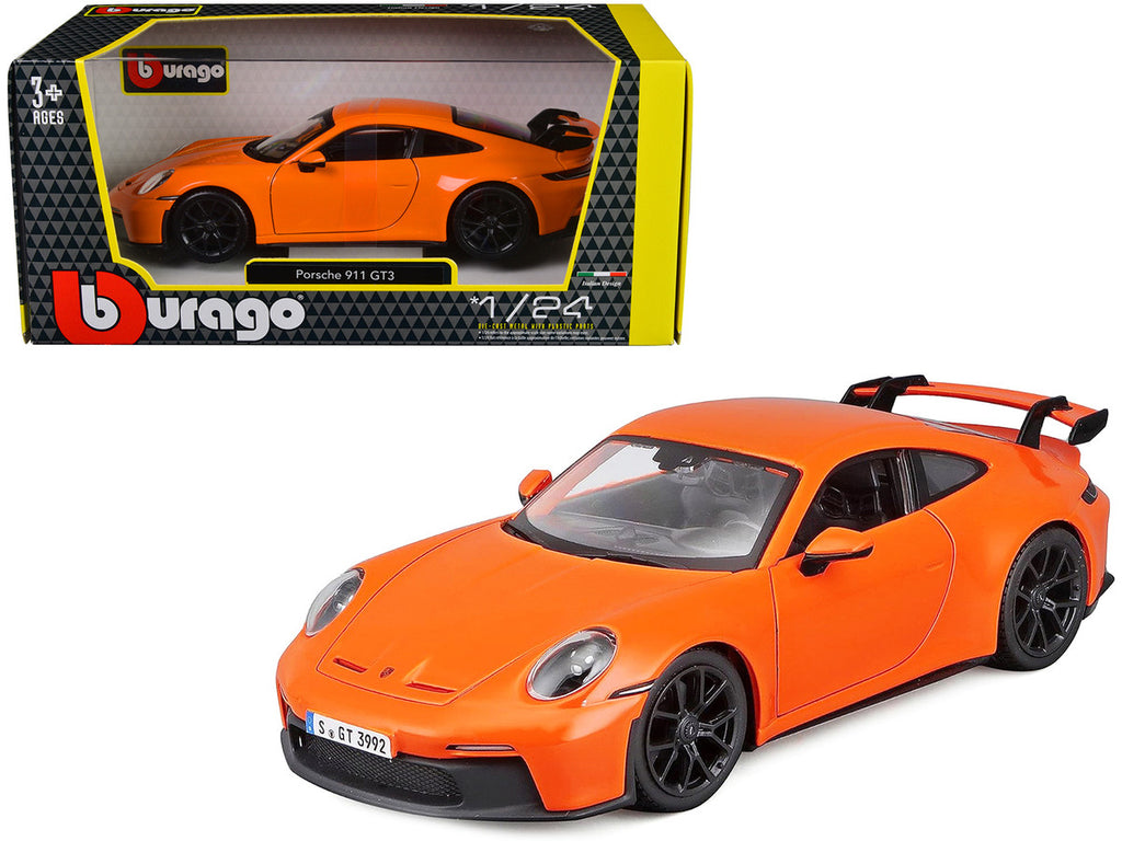 Bburago Porsche 911 GT3 1/24 Orange Diecast Model Car with Steering-0
