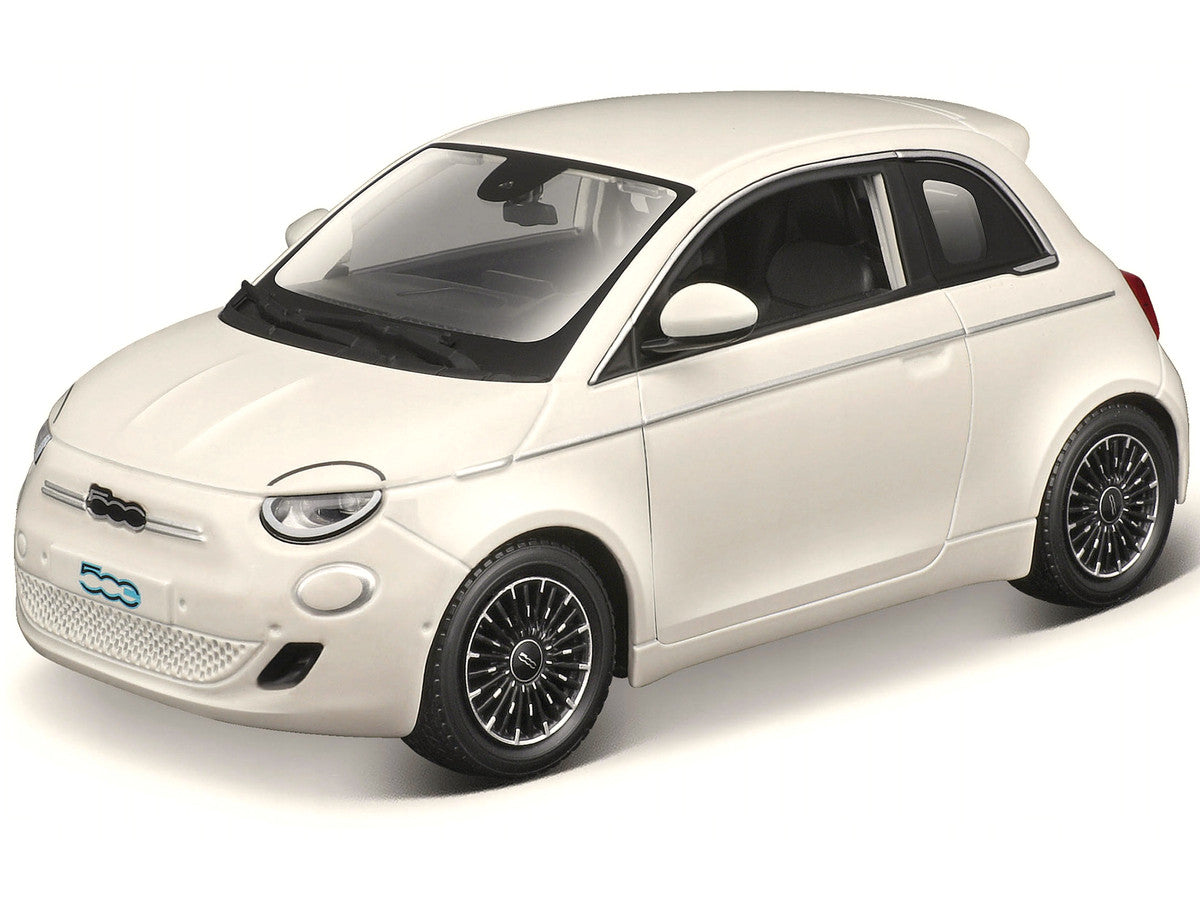 2023 Fiat 500e White 1/24 Diecast Model Car by Bburago Collectible-0