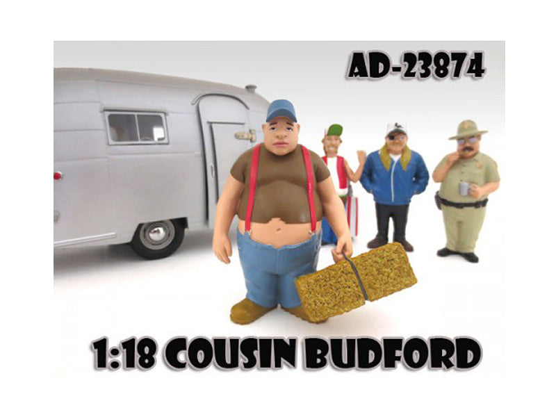 Cousin Budford "Trailer Park" Figure For 1:18 Scale Diecast Model Cars by American Diorama-0