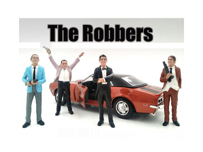"The Robbers" 4 Piece Figure Set For 1:18 Scale Models by American Diorama-0