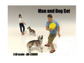Man and Dog 2 Piece Figure Set For 1:18 Scale Models by American Diorama-0