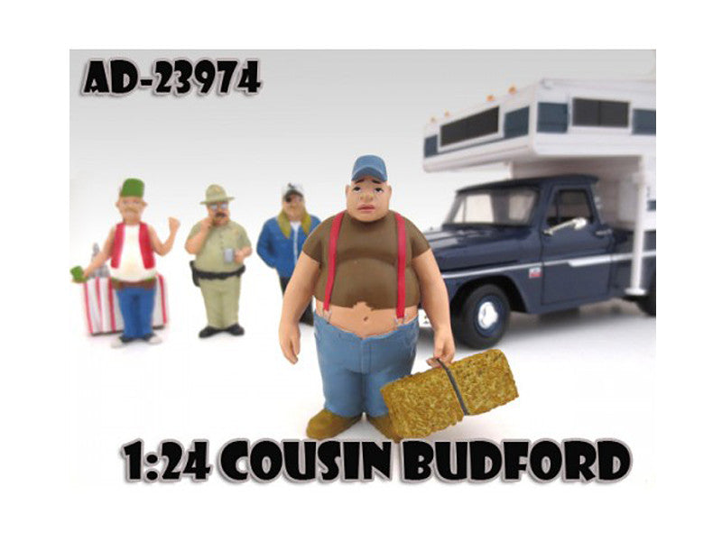 Cousin Budford "Trailer Park" Figure For 1:24 Scale Model Cars by American Diorama-0