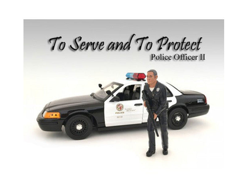 Police Officer II Figure For 1:18 Scale Models by American Diorama-0