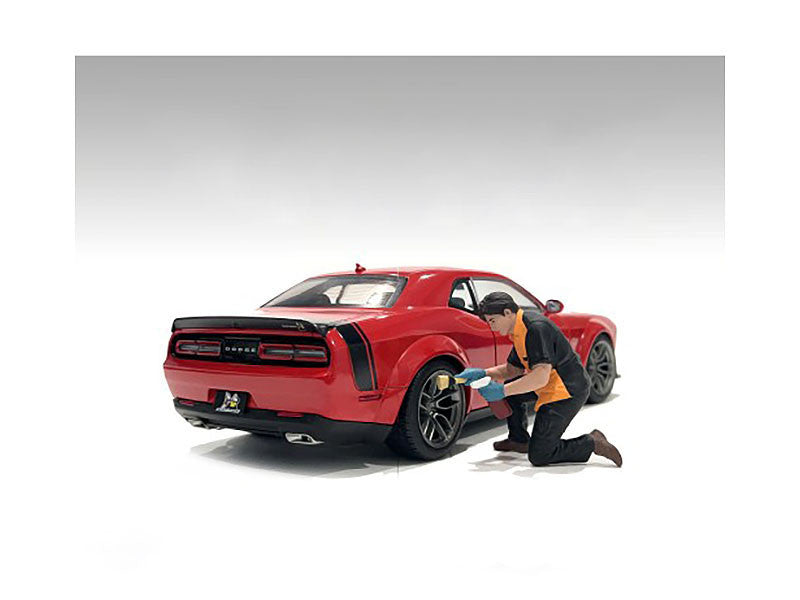 "Detail Masters" Figure 1 (Wheel Cleaning) for 1/18 Scale Models by American Diorama-0