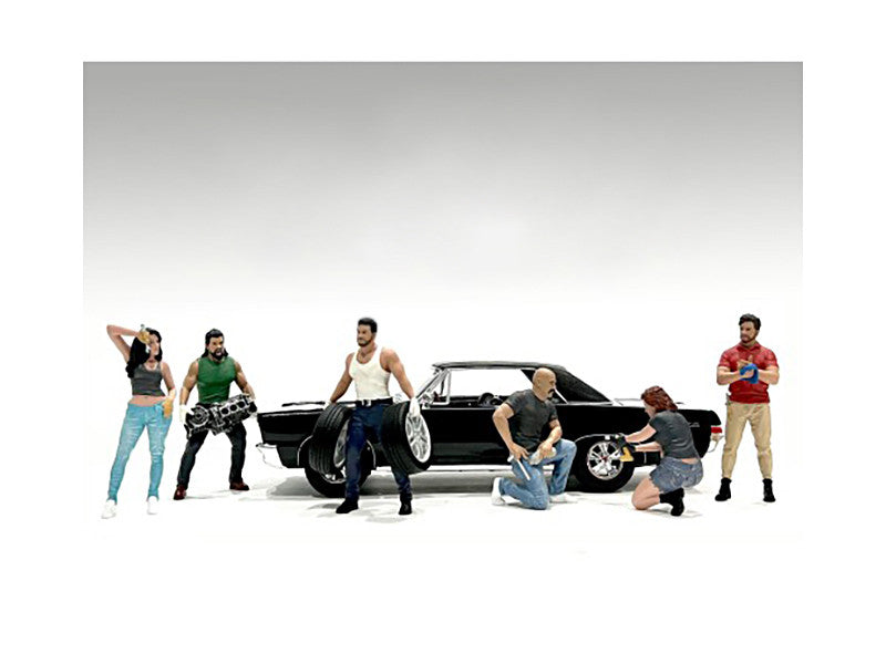 "Muscle Mechanics" 6 piece Figure Set for 1/18 Scale Models by American Diorama-0