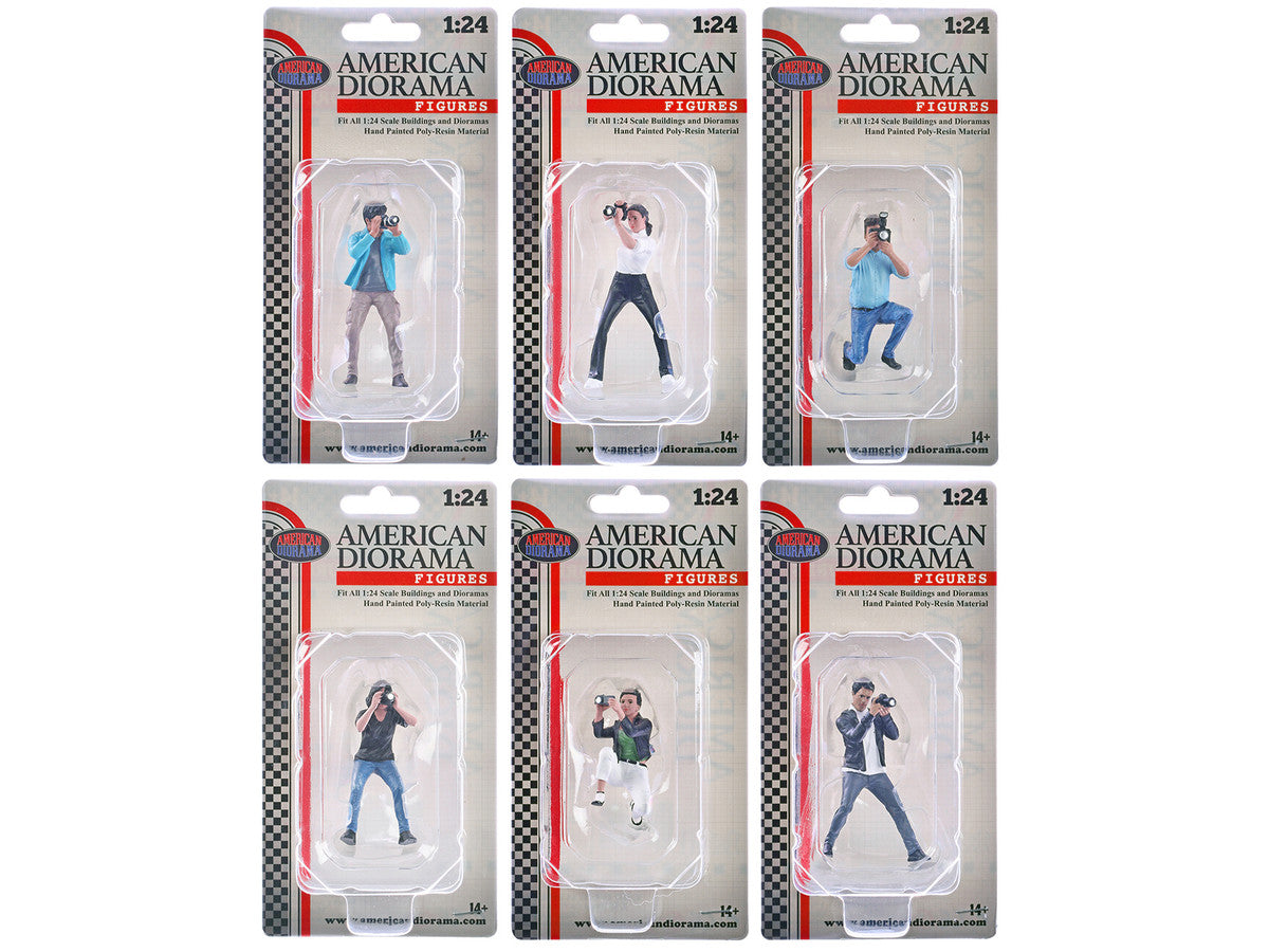 "Photographers" 6 piece Figure Set for 1/24 Scale Models by American Diorama-0