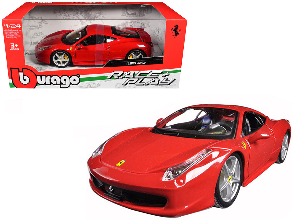 Ferrari 458 Italia Red 1/24 Diecast Model Car by Bburago Collectible-3