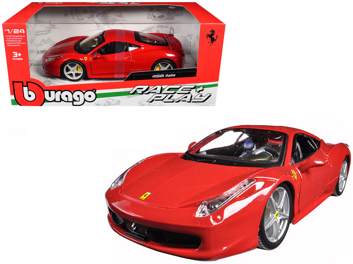 Ferrari 458 Italia Red 1/24 Diecast Model Car by Bburago Collectible-3