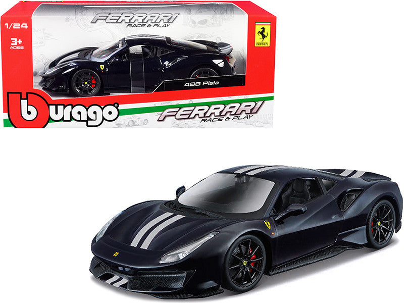 Bburago 1/24 Ferrari 488 Pista Dark Blue Metallic Diecast Model Car-0