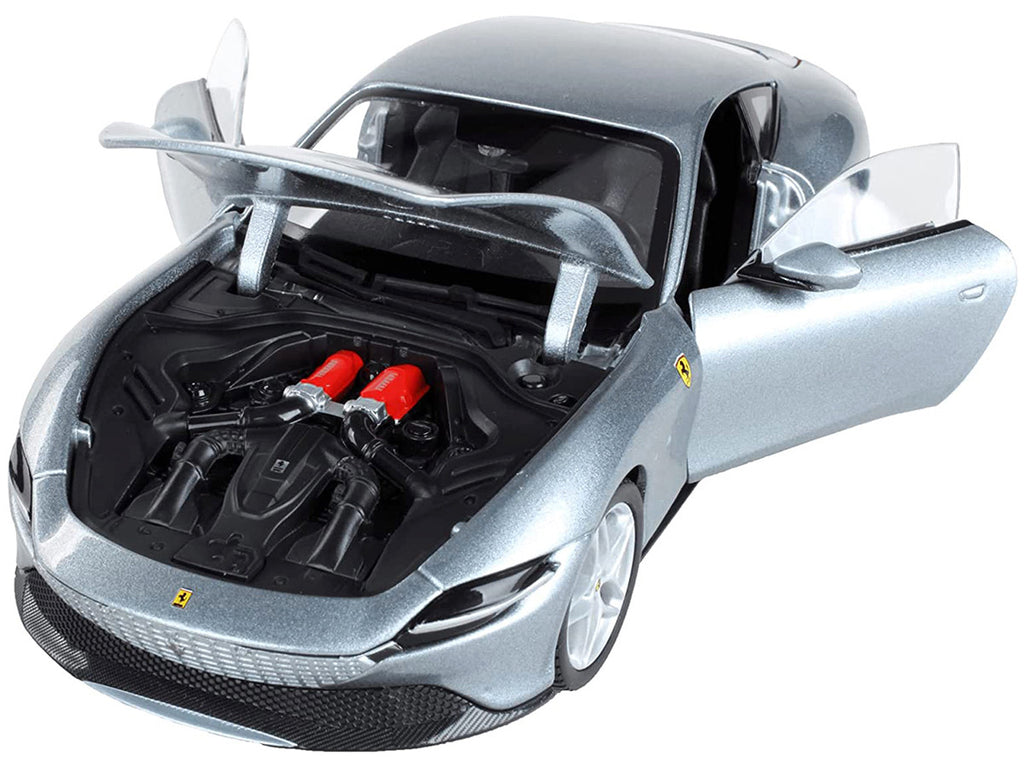 Bburago Ferrari Roma Gray Metallic 1/24 Diecast Model Car Race Play-1