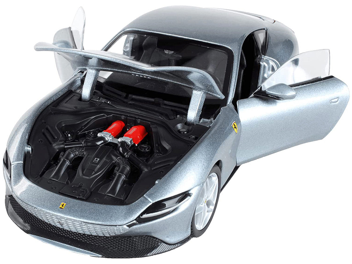 Bburago Ferrari Roma Gray Metallic 1/24 Diecast Model Car Race Play-1