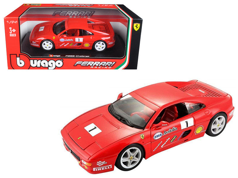 Ferrari F355 Challenge 1:24 Diecast Model Car Red by Bburago-0