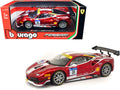 Ferrari 488 Challenge #11 Candy Red White Stripes 1/24 Diecast Model Car by Bburago-0