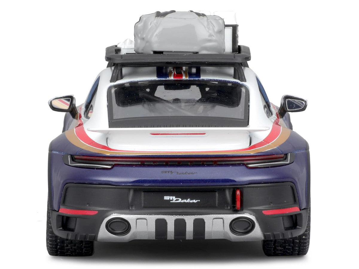 Porsche 911 Dakar #953 1/24 Diecast Model Car by Bburago Blue White Stripes-2