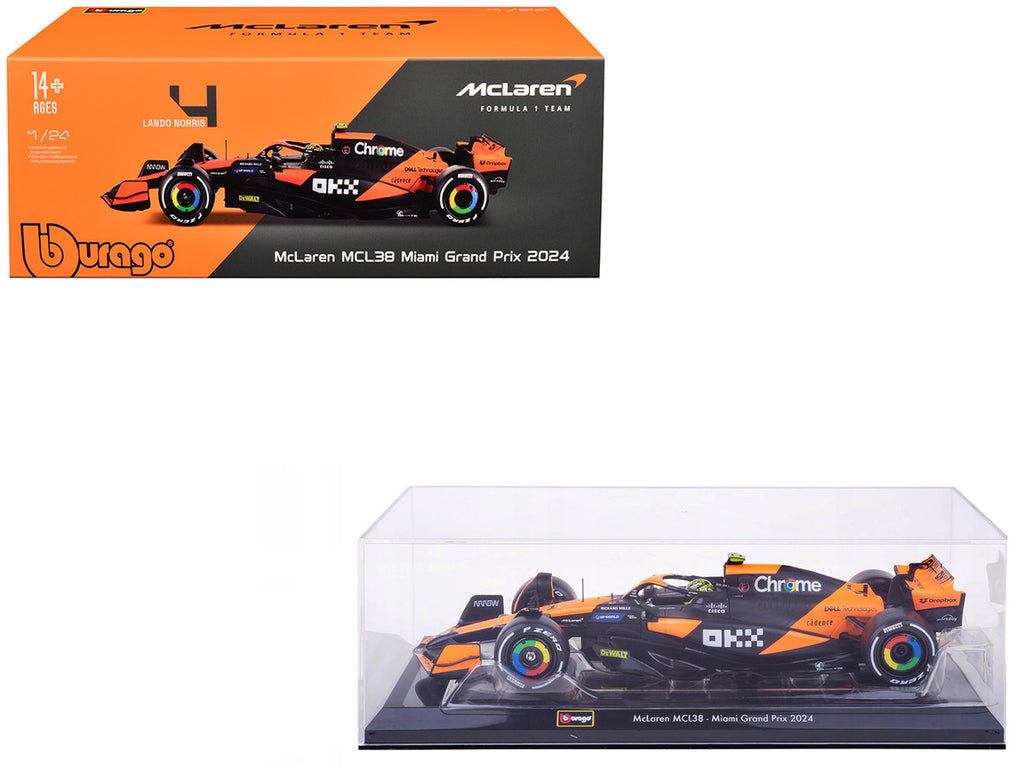McLaren MCL38 Lando Norris Miami GP 2024 1/24 Diecast Model Car-3