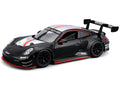 Porsche 911 GT3 R 1/24 Diecast Model Car Black Silver Red Stripe-0