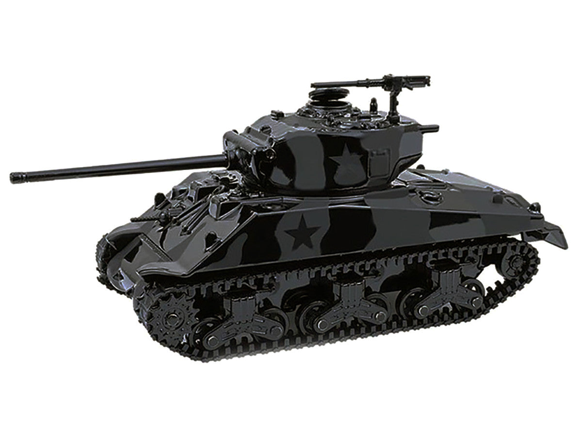M4 Sherman 76 Long Barrell Tank Black Camouflage "Black Bandit" Series 30 1/64 Diecast Model Car by Greenlight-0