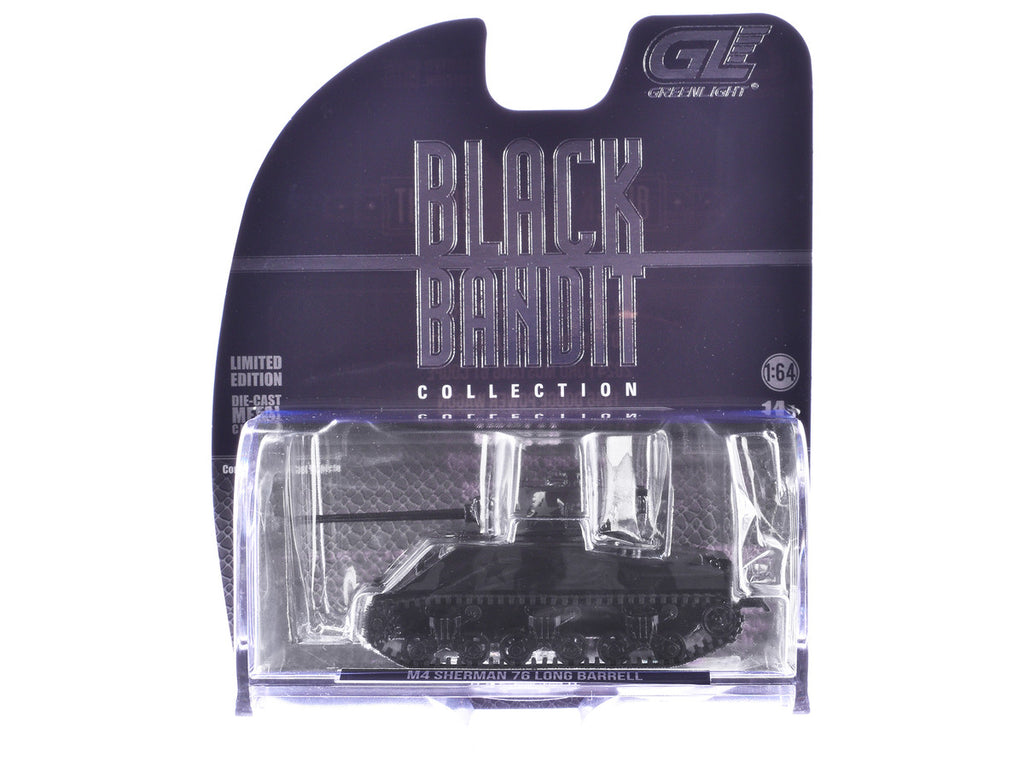 M4 Sherman 76 Long Barrell Tank Black Camouflage "Black Bandit" Series 30 1/64 Diecast Model Car by Greenlight-1