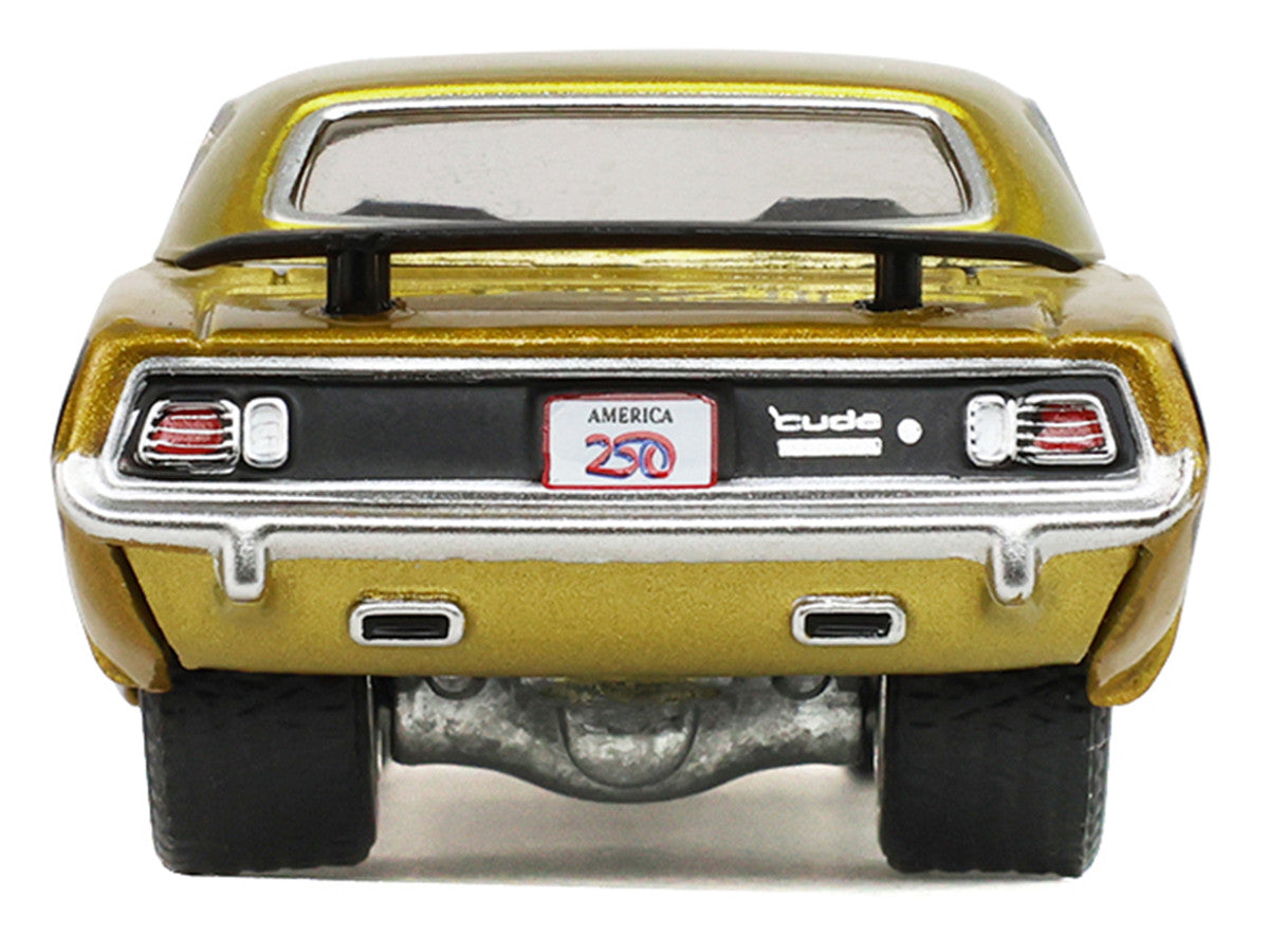 1971 Plymouth Hemi ‘Cuda Gold Metallic with Black Accents "America 250 Edition" "Anniversary Collection" Series 18 1/64 Diecast Model Car by Greenlight-3