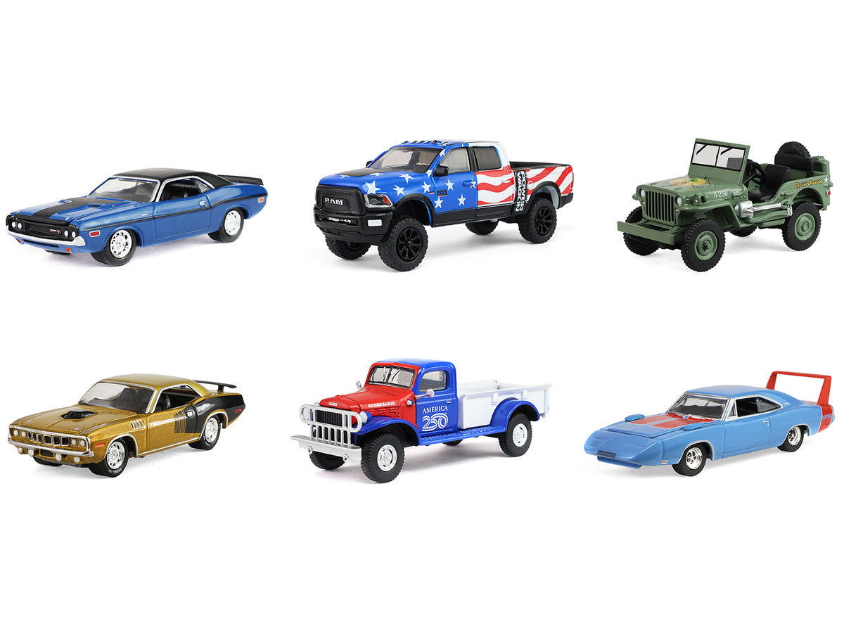 "Anniversary Collection" Series 18 Set of 6 pieces "America 250 Edition" 1/64 Diecast Model Cars by Greenlight-1