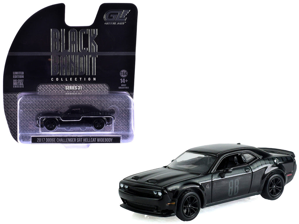 2017 Dodge Challenger SRT Hellcat Widebody Black "Black Bandit" Series 31 1/64 Diecast Model Car by Greenlight-4