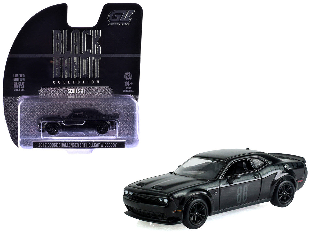2017 Dodge Challenger SRT Hellcat Widebody Black "Black Bandit" Series 31 1/64 Diecast Model Car by Greenlight-4